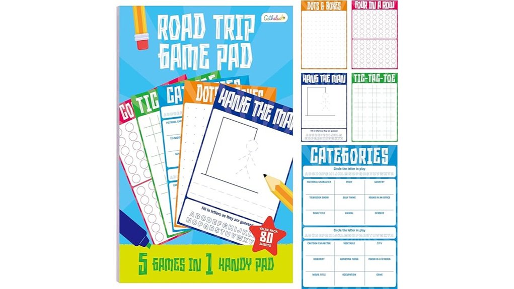 Travel Games & Entertainment for Flights That Pass the Time 1 five game road trip pad