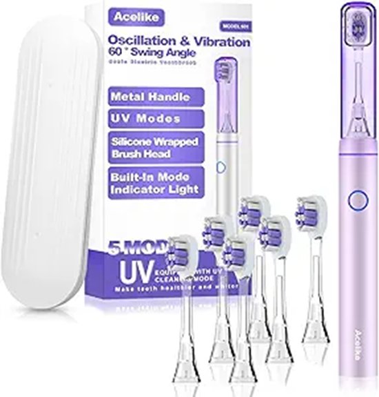 five mode uv metal toothbrush