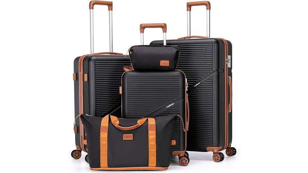Best Lightweight Luggage Sets for Couples 2 five piece hard shell luggage set
