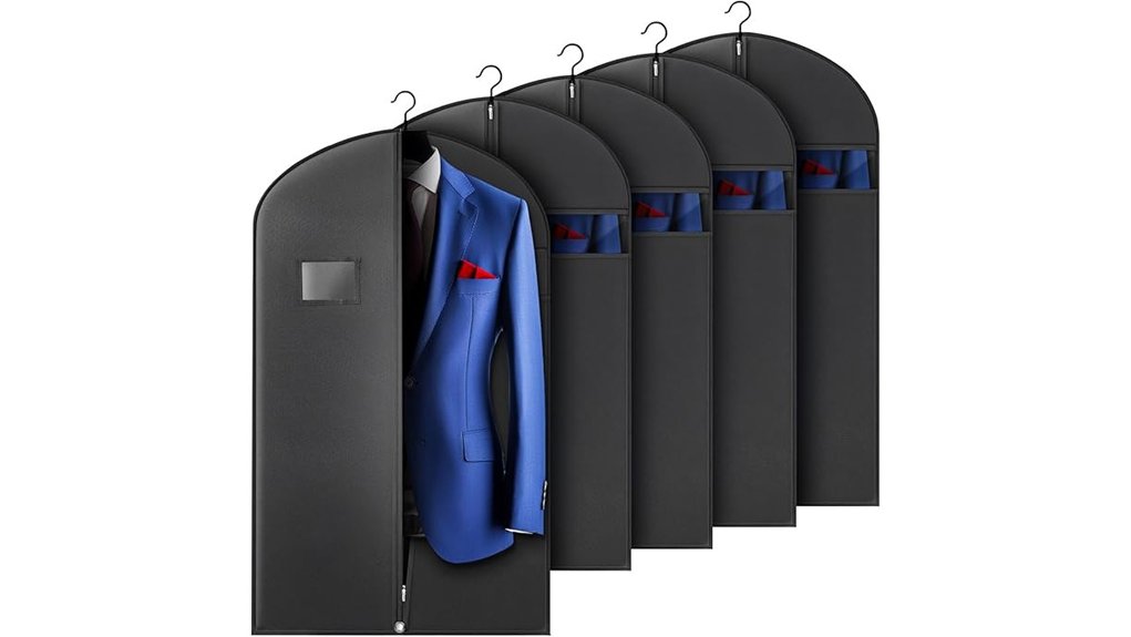 five travel garment bags