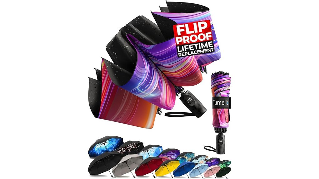 flip proof portable auto inverted umbrella