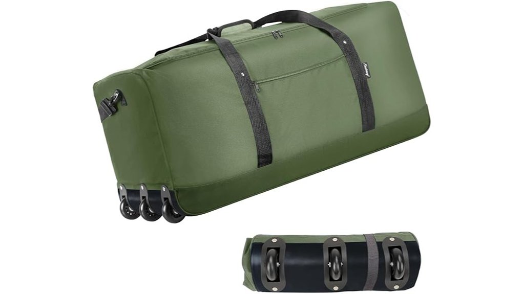 foldable 120l rolling duffel