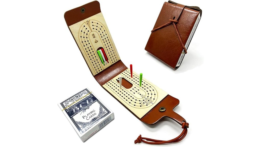 The Travel Games for Adults That Keep Journeys Alive 3 foldable leather cribbage set
