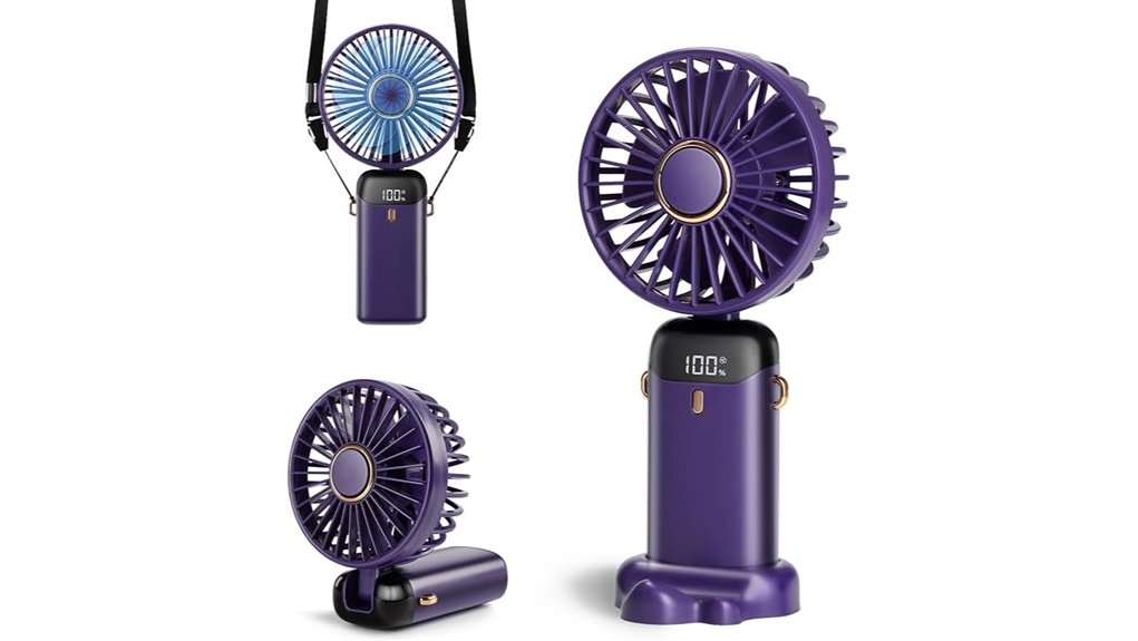 Best Portable Fans for Travel: Neck vs Handheld 7 foldable purple handheld fan