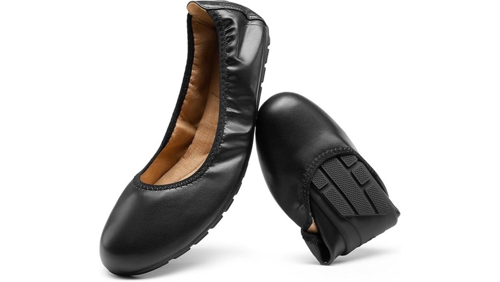 foldable round toe ballet flats