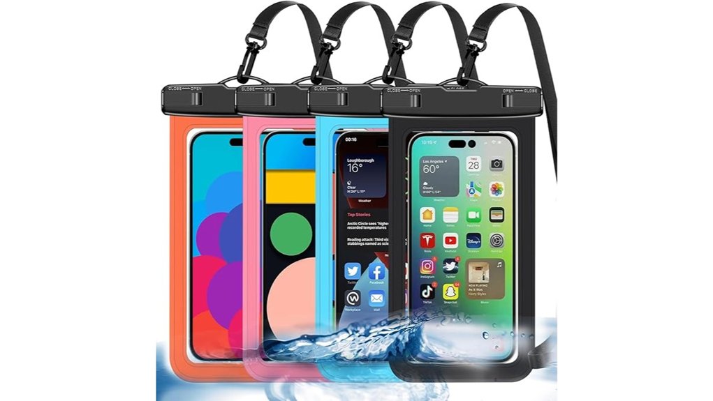 four pack ip68 waterproof pouches