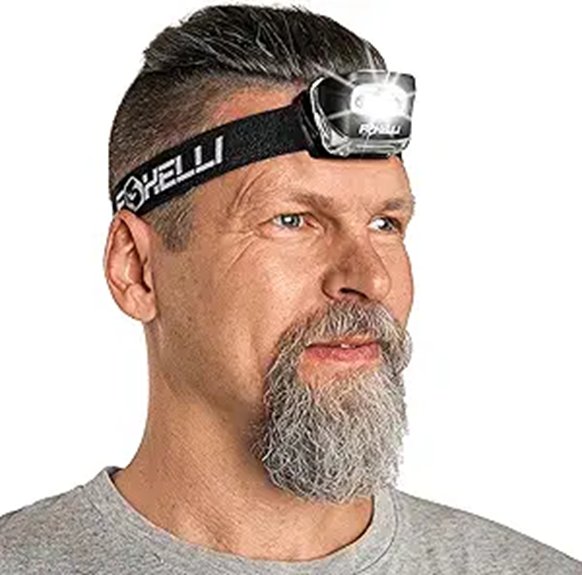 Lightweight Headlamps for Sunrise and Sunset Hikes 7 foxelli led headlamp white red