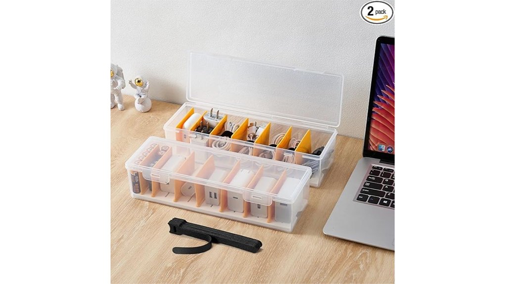 Best Electronics Organizers for Cables and Chargers 3 fzooua 2 pack cable organizer