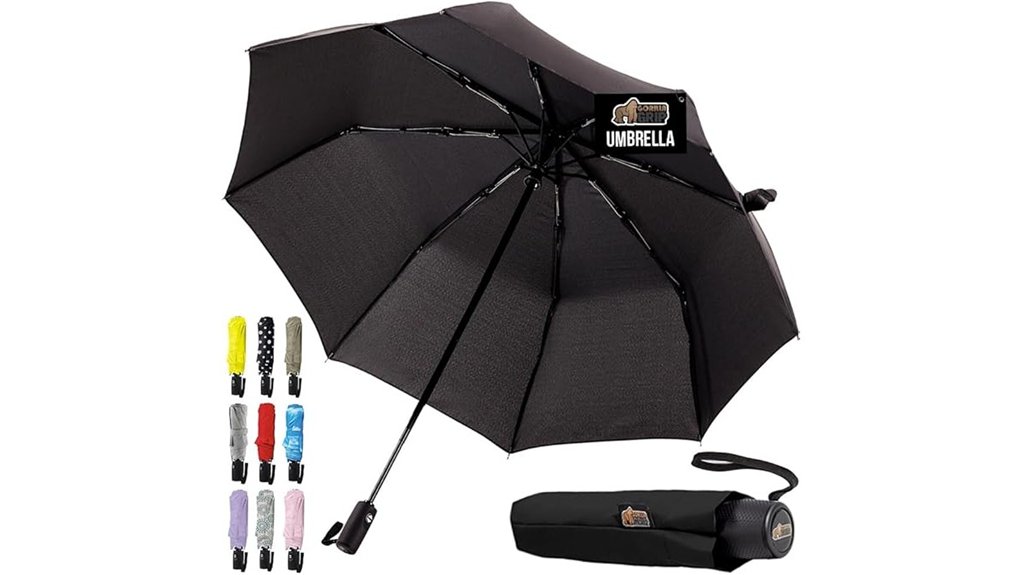 Best Compact Umbrellas for City Rain 13 gorilla grip windproof compact umbrella