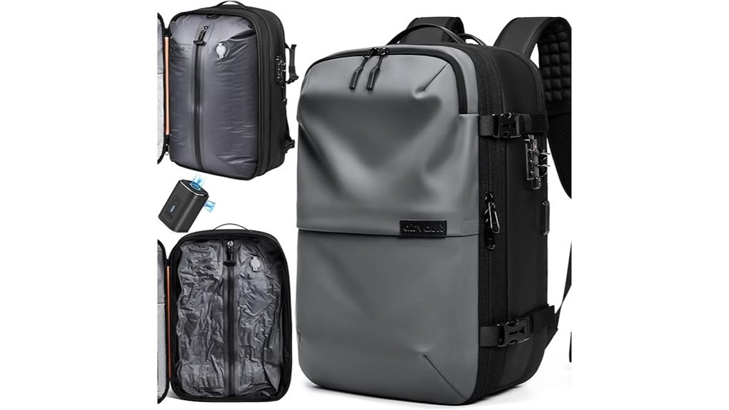 gray 60l vacuum sealed backpack