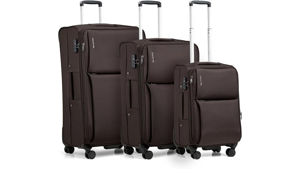 Soft-Shell Suitcases with TSA-Friendly Locks You'll Love 3 hanke 3 piece expandable luggage