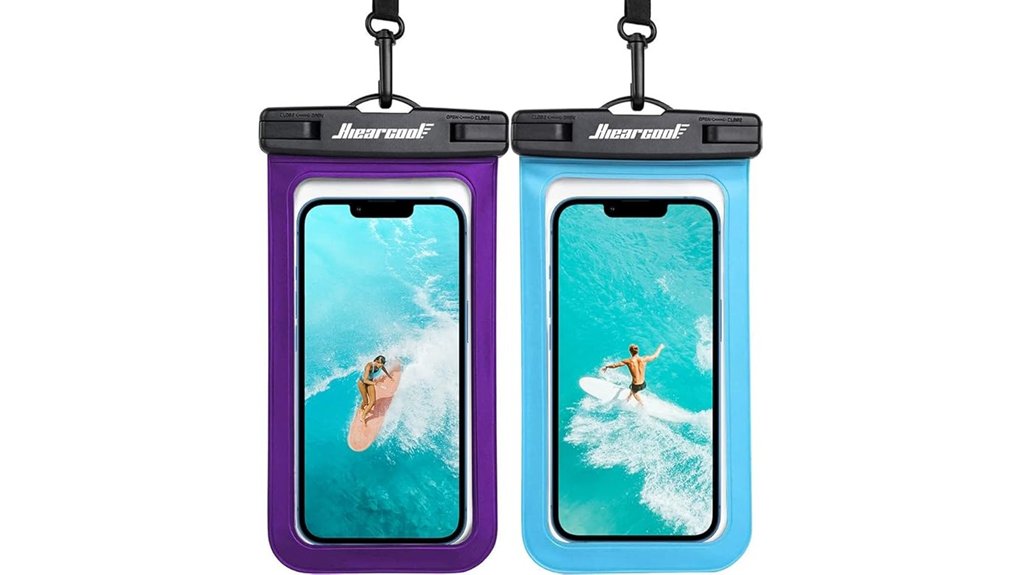 Best Waterproof Tech Pouches for Beach Trips 9 hiearcool universal waterproof 2 pack