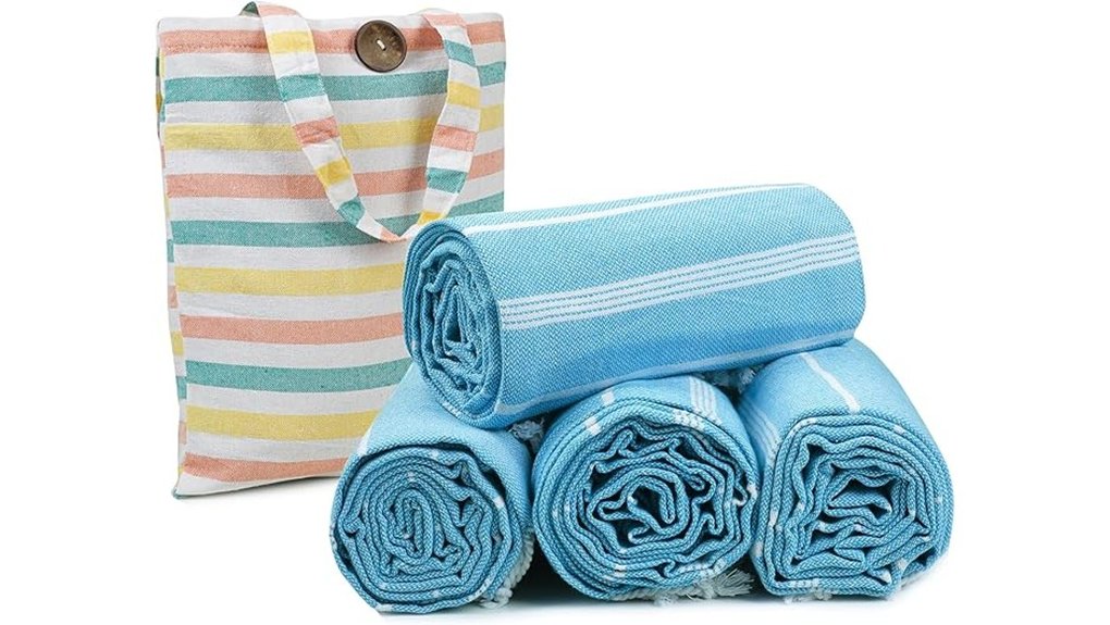 Lightweight Beach Towels That Save Space on Travel 3 hillfair turkish beach towels 4 pack