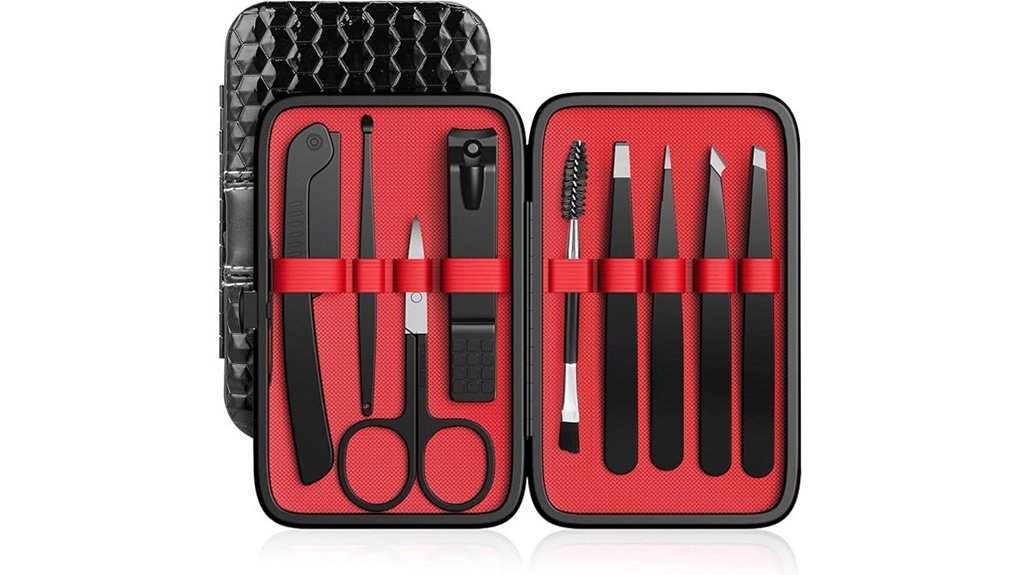 Best Tweezers & Grooming Tools for Travel Kits 11 hyxhappy 9 piece stainless tweezers