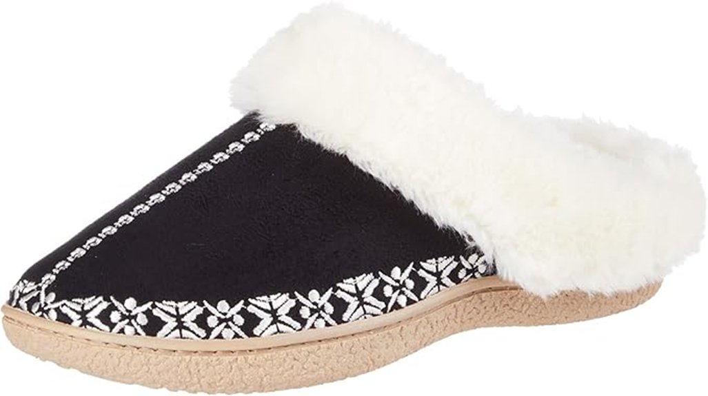 isotoner microsuede embroidered slippers