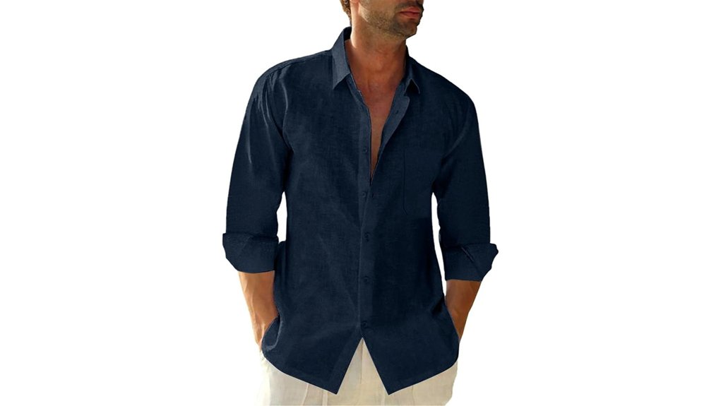 jekaoyi linen button down shirt