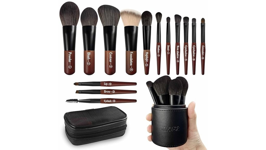 Best Mini Makeup Brush Sets for Effortless Travel 10 jilier 14 piece mini travel