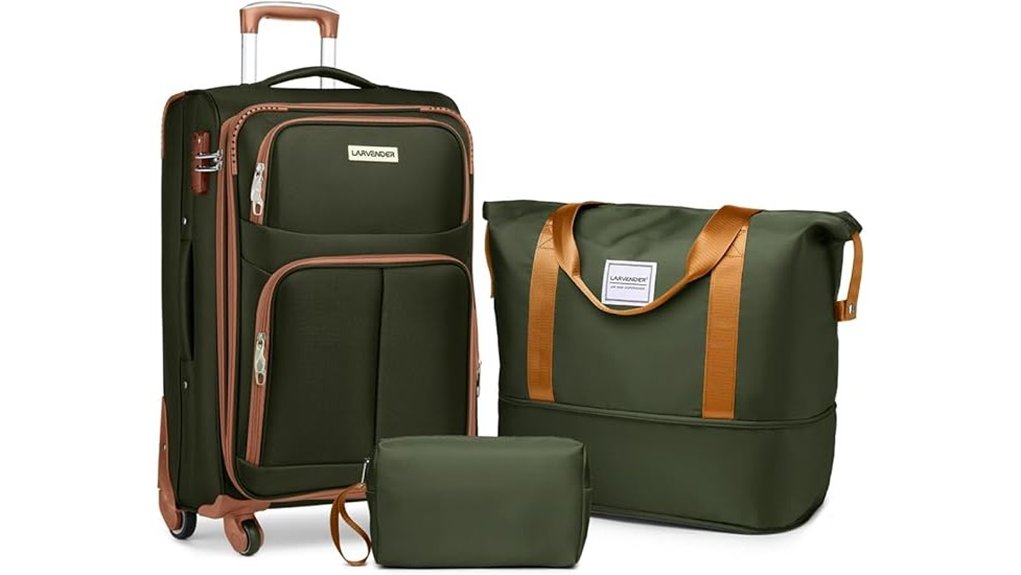 Soft-Shell Suitcases with TSA-Friendly Locks You'll Love 15 larvender 3 piece expandable softside
