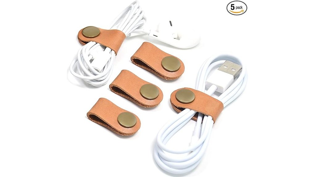 Best Cable Clips and Cable Tidies for Travel 4 leather cord organizer keeper