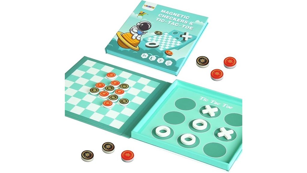 Travel Games & Entertainment for Flights That Pass the Time 4 magnetic dual game checkers tic tac toe