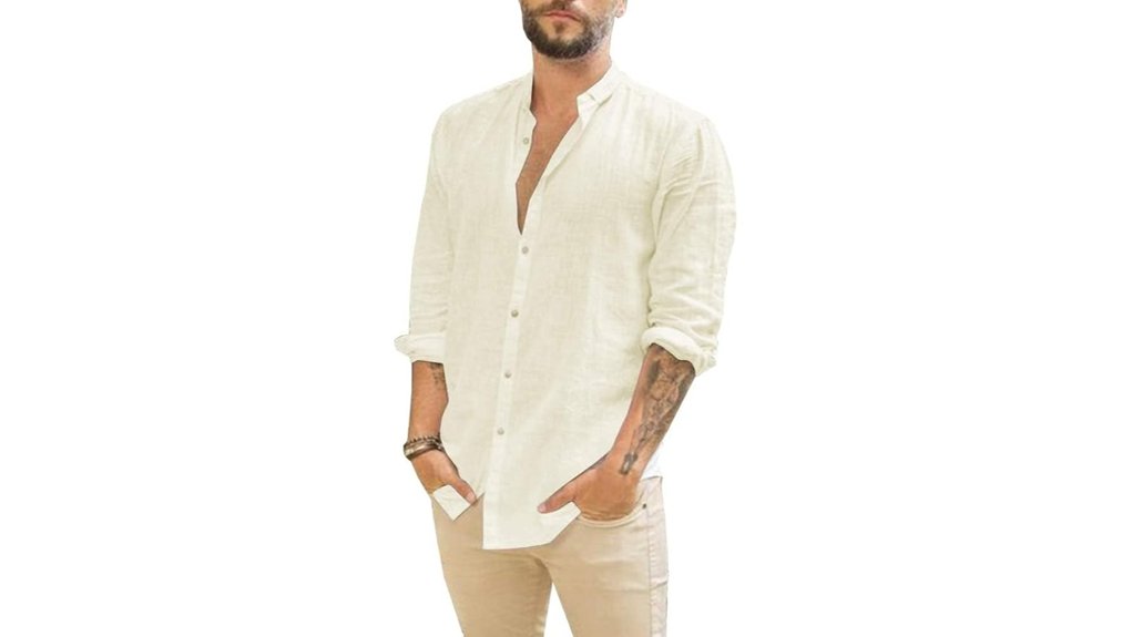 Linen Clothing for Hot Climates That Keeps You Cool 14 makkrom linen band collar shirt