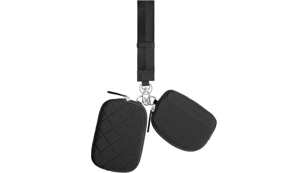 Best Small Zip Pouches for Coins, Keys, and Earbuds 8 marvolia women s black wristlet