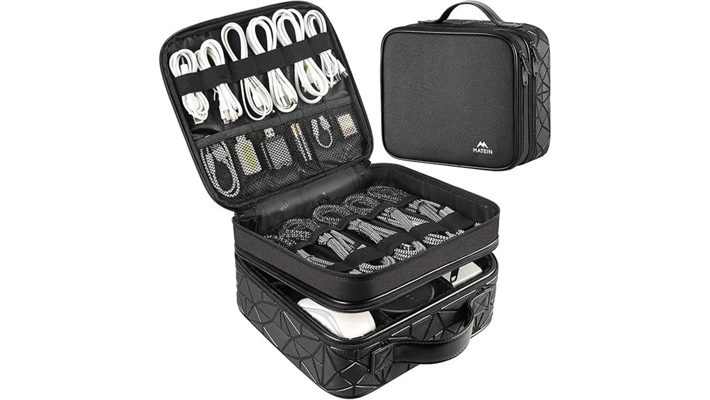 Best Electronics Organizers for Cables and Chargers 11 matein double layer waterproof cable organizer
