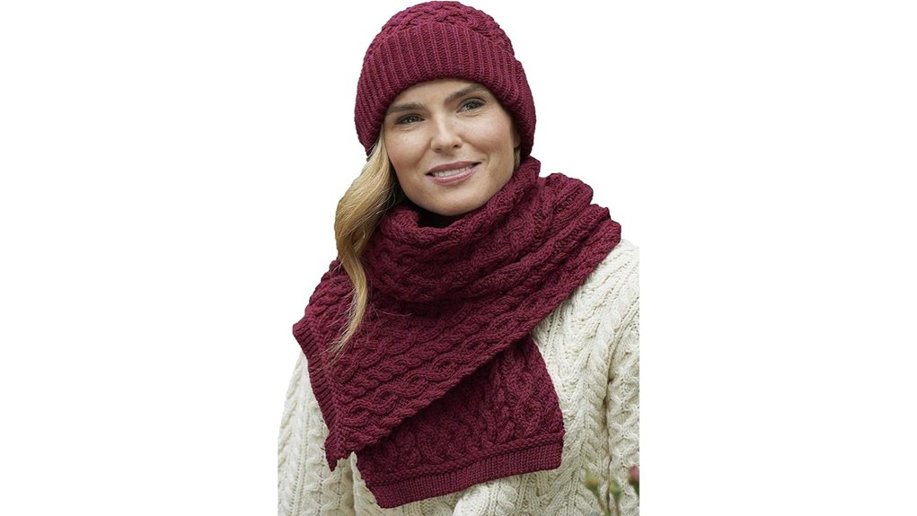 merino wool trellis scarf