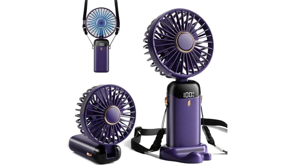 Best Portable Fans for Travel: Neck vs Handheld 14 mini 4000mah purple fan