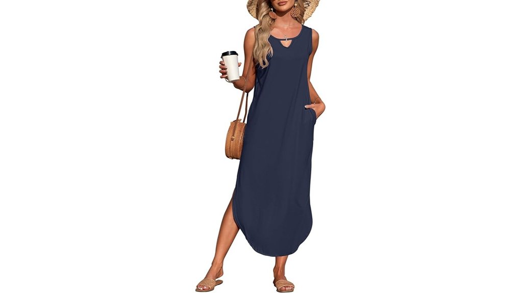 misfay sleeveless maxi pockets