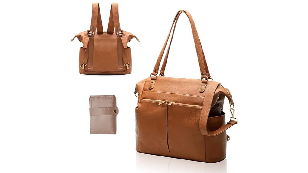 Diaper Bags That Look Like Regular Bags 1 mominside leather 4 in 1 tote