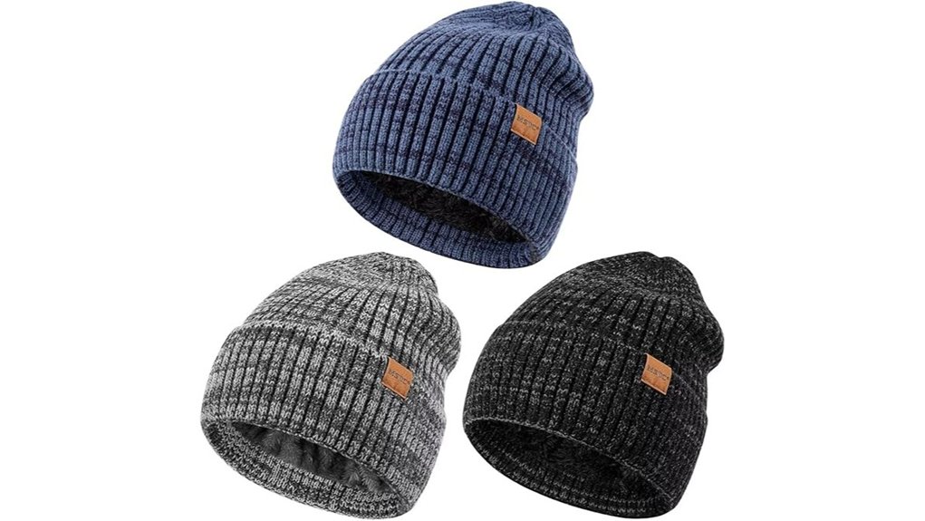 Winter Hats & Beanies That Deliver Warmth Without Bulk 2 msdc 3 pack fleece lined beanies