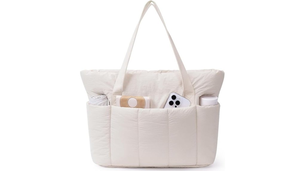 narwey laptop puffer tote