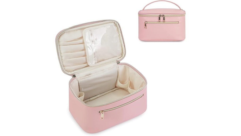 Top Travel Makeup Bags for Easy Cleaning & Great Compartments 3 nature inspired vegan leather bag