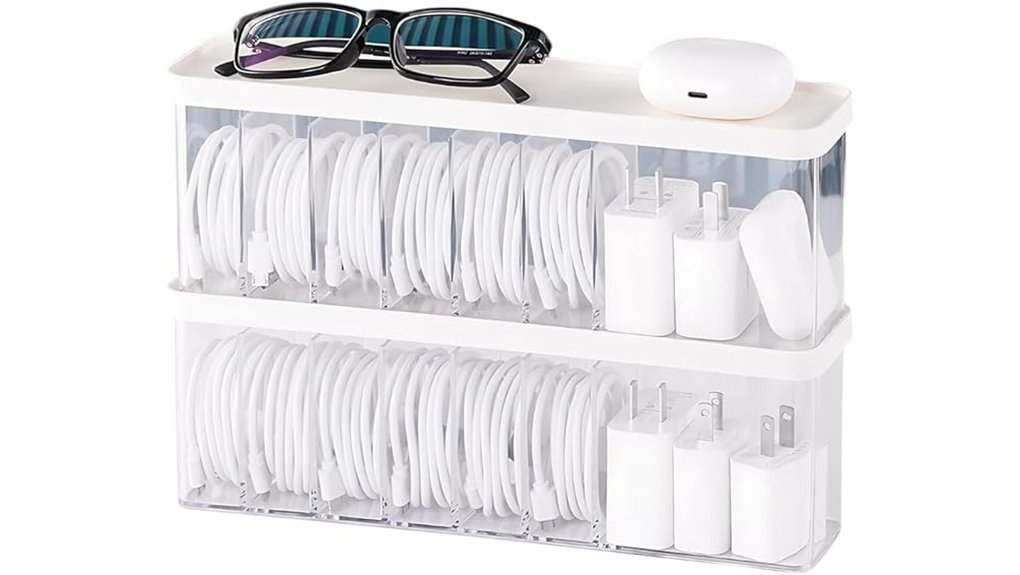 Best Electronics Organizers for Cables and Chargers 2 nkocvew two pack charger organizer