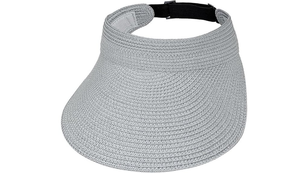 packable straw ponytail visor