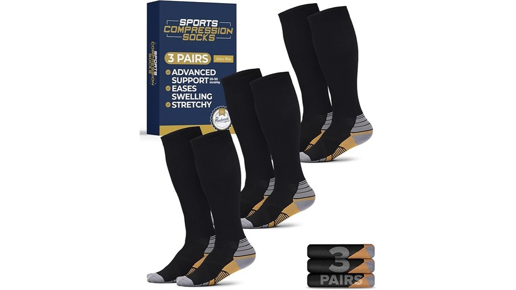pembrook 3 pair 20 30mmhg socks
