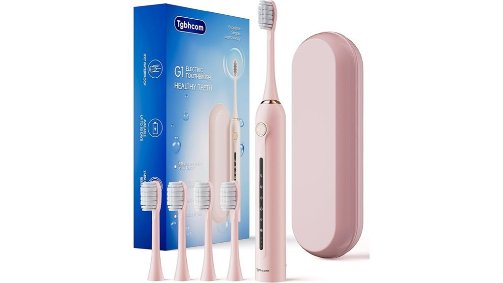 Electric Toothbrushes for Travel (Case + Battery Life) Ready 9 pink 4 head 180 day electric