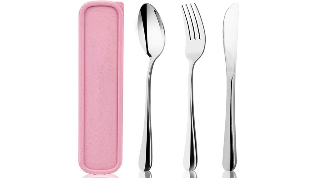 pink hansgo travel utensils