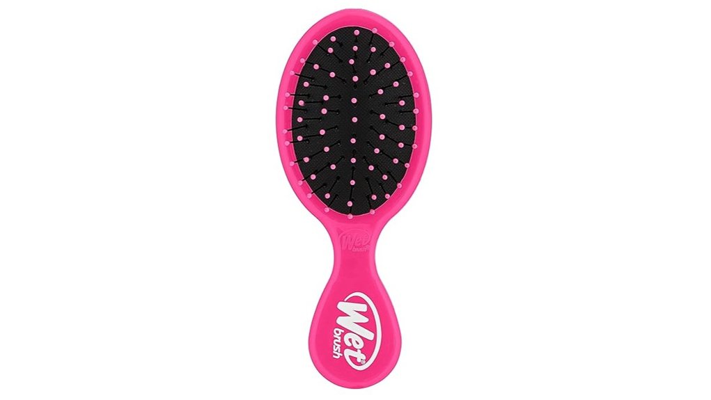 Travel-Ready Hairbrushes: Compact Detangling Essentials 2 pink mini detangler hairbrush