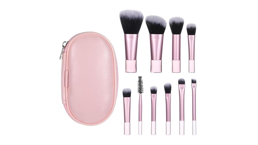 Best Mini Makeup Brush Sets for Effortless Travel 1 pink mini travel brushes