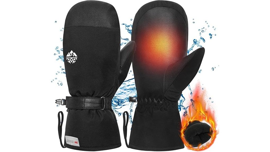 pixel panda waterproof mittens