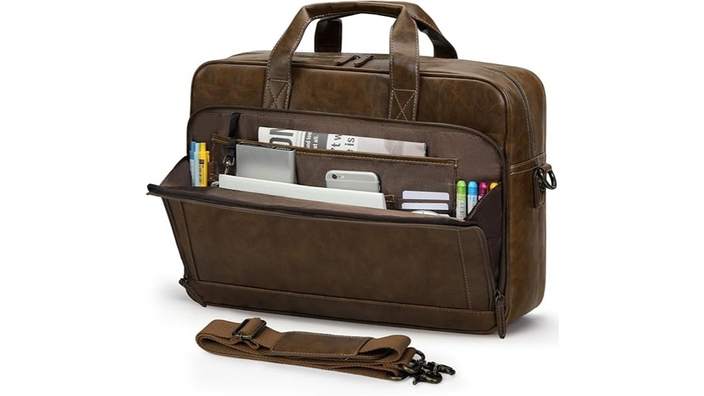 Messenger Bags for Business Travel That Pros Trust 2 rainsmore leather 16 inch briefcase