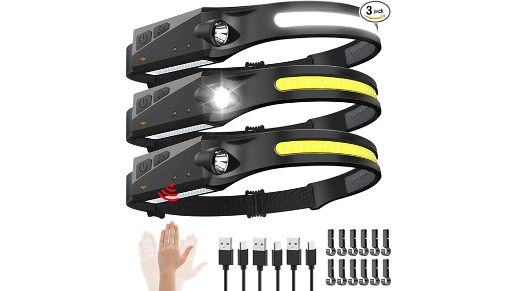 Lightweight Headlamps for Sunrise and Sunset Hikes 8 rechargeable three pack headlamps wide beam