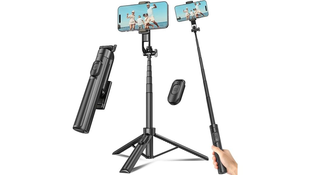 remote controlled selfie stick tripod