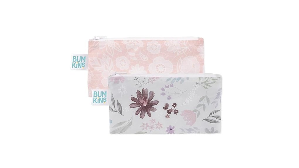 Reusable Snack Bags With Leakproof Zippers For Flights 5 reusable floral snack bags