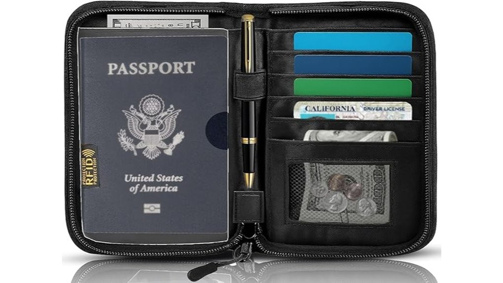 Family Travel Document Organizers: Passports, Tickets & Cash 4 rfid blocking passport wallet organizer