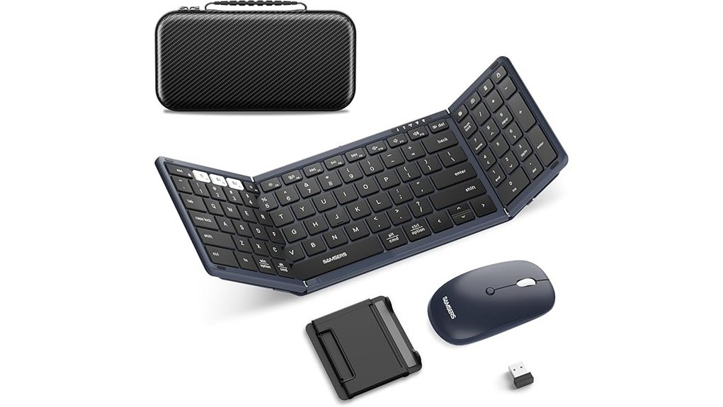 Travel Keyboards for Digital Nomads: Light, Durable, Portable 8 samsers foldable keyboard mouse combo