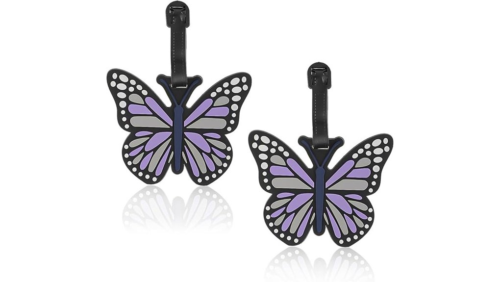 silicone butterfly luggage tags