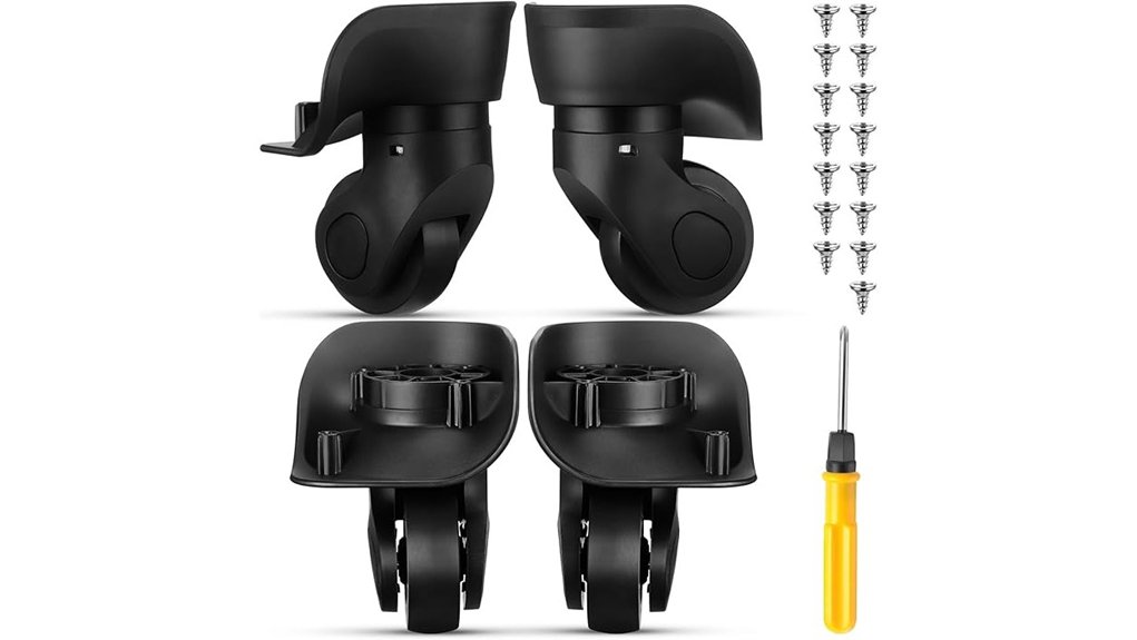 Luggage With Replaceable Wheels That Last Forever 2 silkfly black small kit